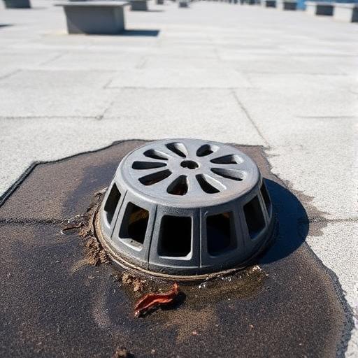 Rooftop drain with debris